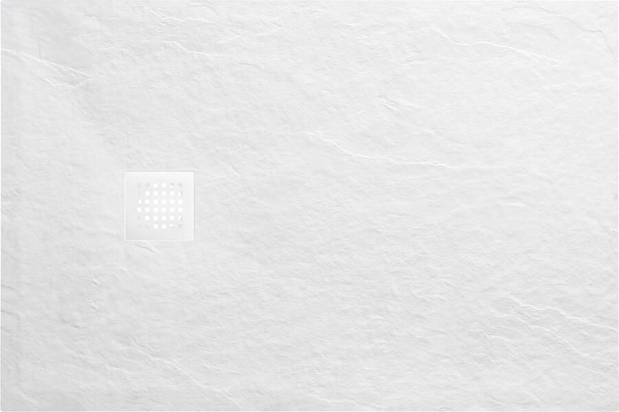 Wiesbaden Stonea Douchebak Antislip Composiet 100x120x3 cm Inkortbaar Mat Wit