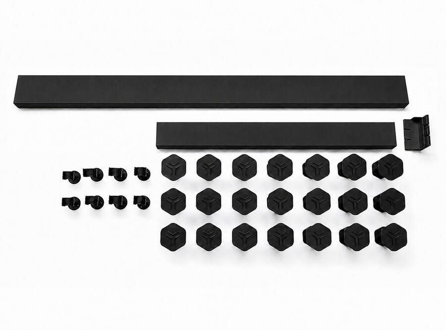 Wiesbaden Stonea Voorzetpaneel Inkortbaar Met Potenset 90-80x180-150 cm Mat Zwart