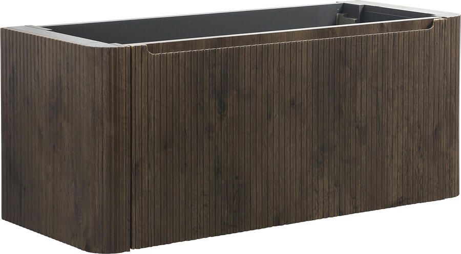 Wiesbaden Sulora Onderkast Afgeronde Hoeken Geribbeld Met 1 Lade 2 Uitsparingen 120x48 cm Bruin Eiken