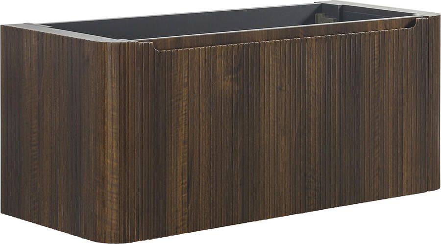 Wiesbaden Sulora Onderkast Afgeronde Hoeken Geribbeld Met 1 Lade 2 Uitsparingen 120x48 cm Walnoot