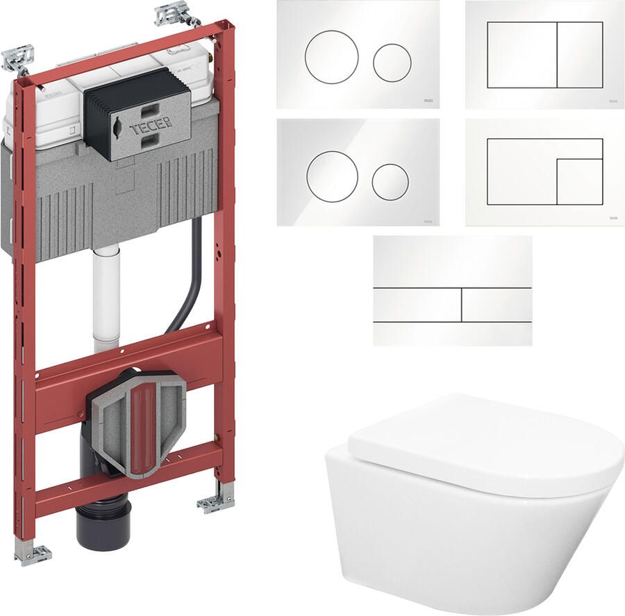 Wiesbaden TECE Profil Toiletset set24 Vesta Rimless met TECE Drukplaat