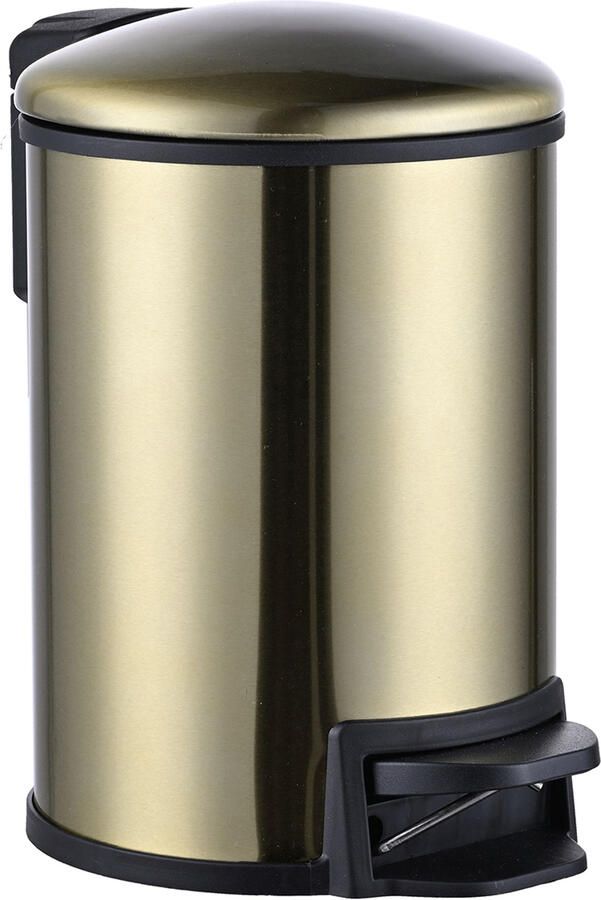 Wiesbaden Tobin Pedaalemmer Softclose 3 Liter Geborsteld Messing Goud