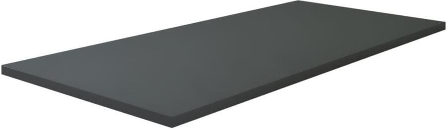 Wiesbaden Wastafelblad Vision Rechthoek 100x46x2 5cm MDF Hoogglans Grijs Zonder Afvoergat