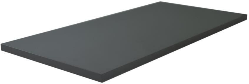 Wiesbaden Wastafelblad Vision Rechthoek 80x46x2 5cm MDF Hoogglans Grijs Zonder Afvoergat