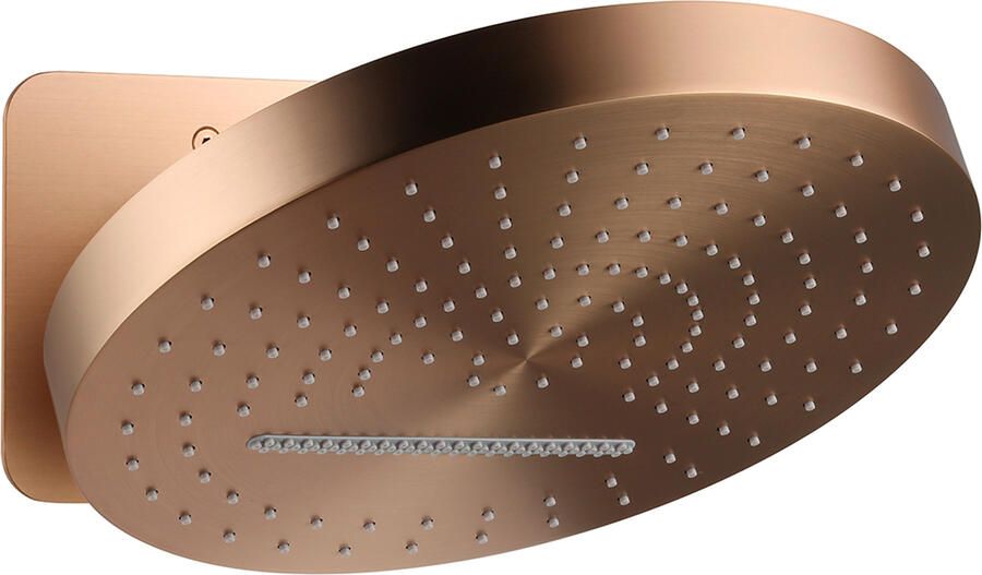 Wiesbaden UniMatch Pluuto Hoofddouche Rond 2 Standen Met Muurbevestiging Geborsteld Brons Koper 32 cm