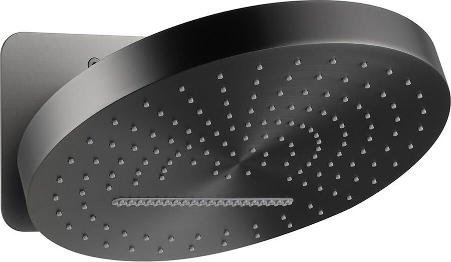 Wiesbaden UniMatch Pluuto Hoofddouche Rond 2 Standen Met Muurbevestiging Gunmetal 32 cm