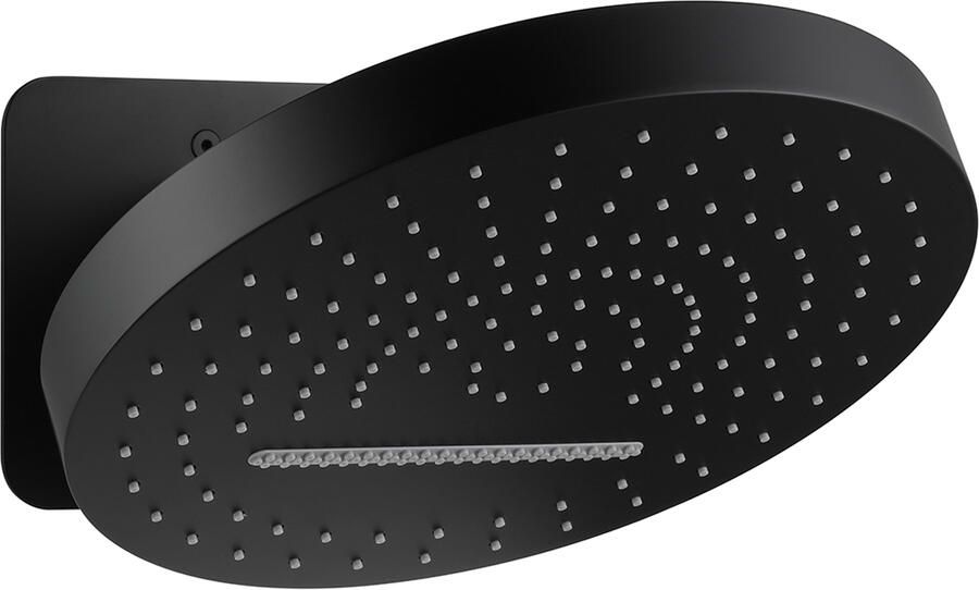 Wiesbaden UniMatch Pluuto Hoofddouche Rond 2 Standen Met Muurbevestiging Mat Zwart 32 cm