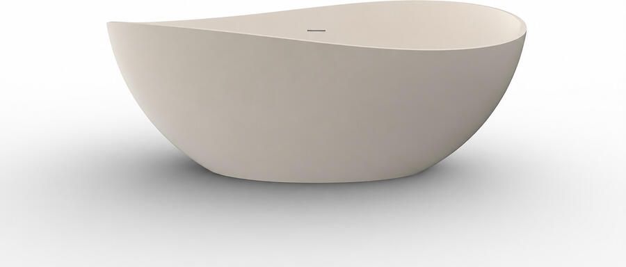 Wiesbaden Vrijstaand Ligbad Waive Ovaal 160x95cm Solid Surface Beige
