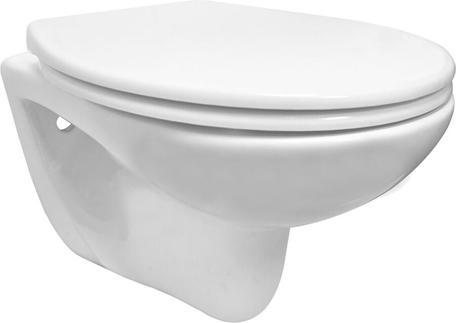 Wiesbaden Wandcloset Neptunus 2.0 Rimless met Neptunus 2.0 toiletzitting Glans Wit