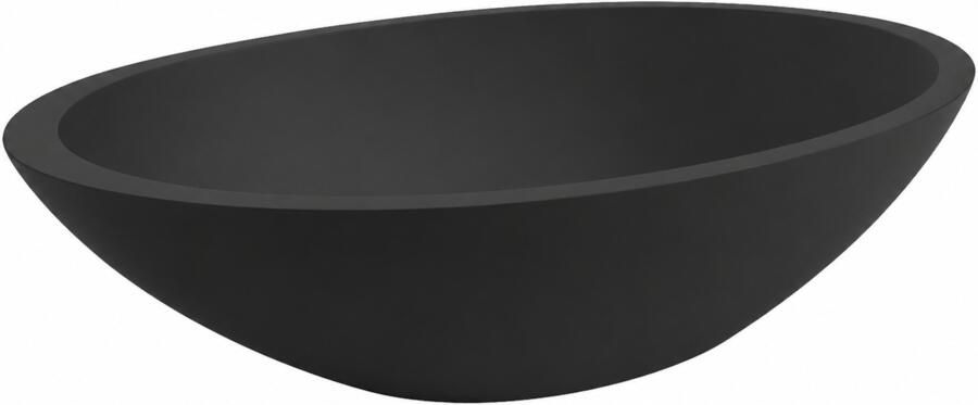 Wiesbaden Waskom Kim Ovaal 59x35x11cm Solid Surface Mat Zwart