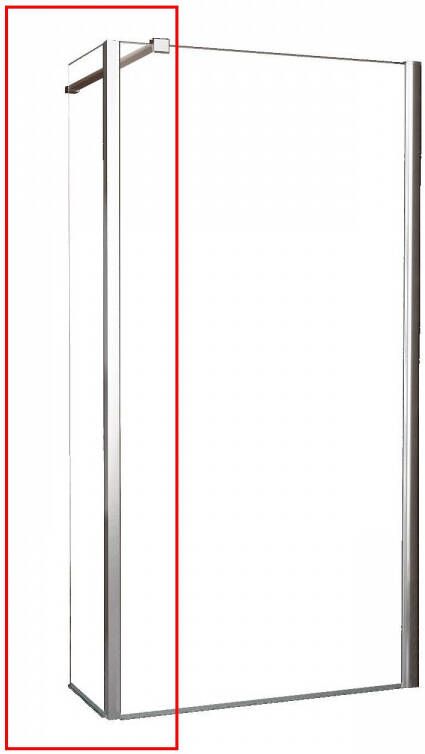 Wiesbaden Douchewand Miami 40x200cm Antikalk Helder Glas Chroom Hoekprofiel 10mm Veiligheidsglas Easy Clean