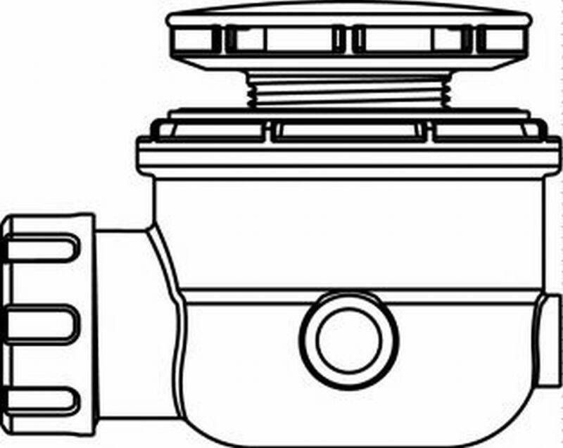 Wisa douchebakafvoer compleet voor douchebak inclusief gat 90mm 120mm chroom 5000922152