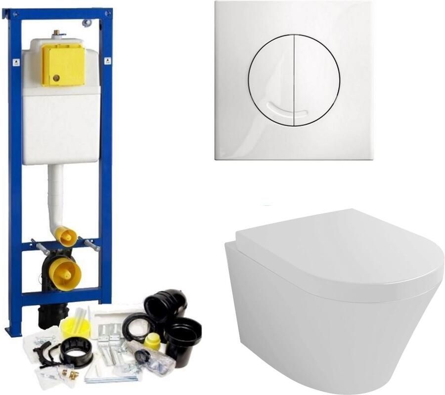 Wisa Xs Toiletset 12 Creavit Tp325 Glans Zwart Met Bril En Drukplaat Standaard Argos Wit