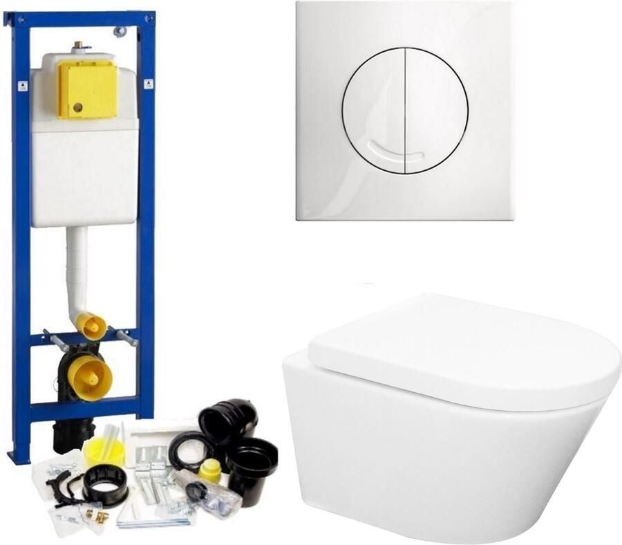 Wisa Xs Toiletset 24 Aquasplash Zero Diepspoel Met Argos Delos Drukplaat Standaard Argos Wit 8050414601