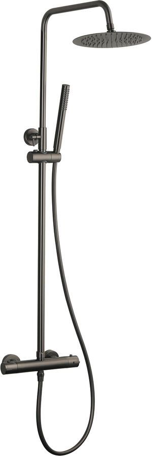 Xellanz Opbouw Regendouche BWS Gunmetal 25 cm Hoofddouche Cemal Thermostatisch