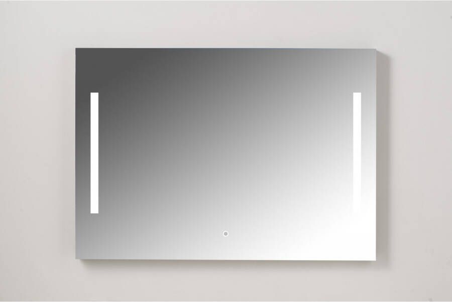 Xenz Badkamerspiegel Pacengo 100x70 cm Industrieel Zwart Frame met Verlichting en Spiegelverwarming