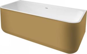 Xenz Guido halfvrijstaand Solid Surface bad 160x71cm Bicolor Wit Goud