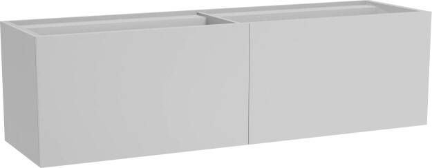 Balmani Cubo zwevend badmeubel 180 x 49 cm mat wit met Cubo dubbele wastafel in mat witte solid surface