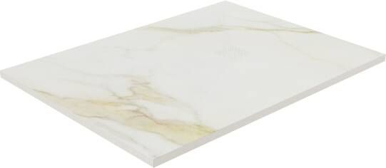 Balmani Impress douchebak 120 x 90 cm composiet witte marmer look rock structuur
