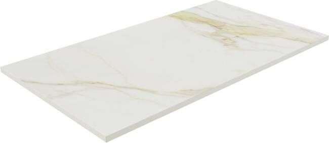 Balmani Impress douchebak 160 x 90 cm composiet witte marmer look rock structuur