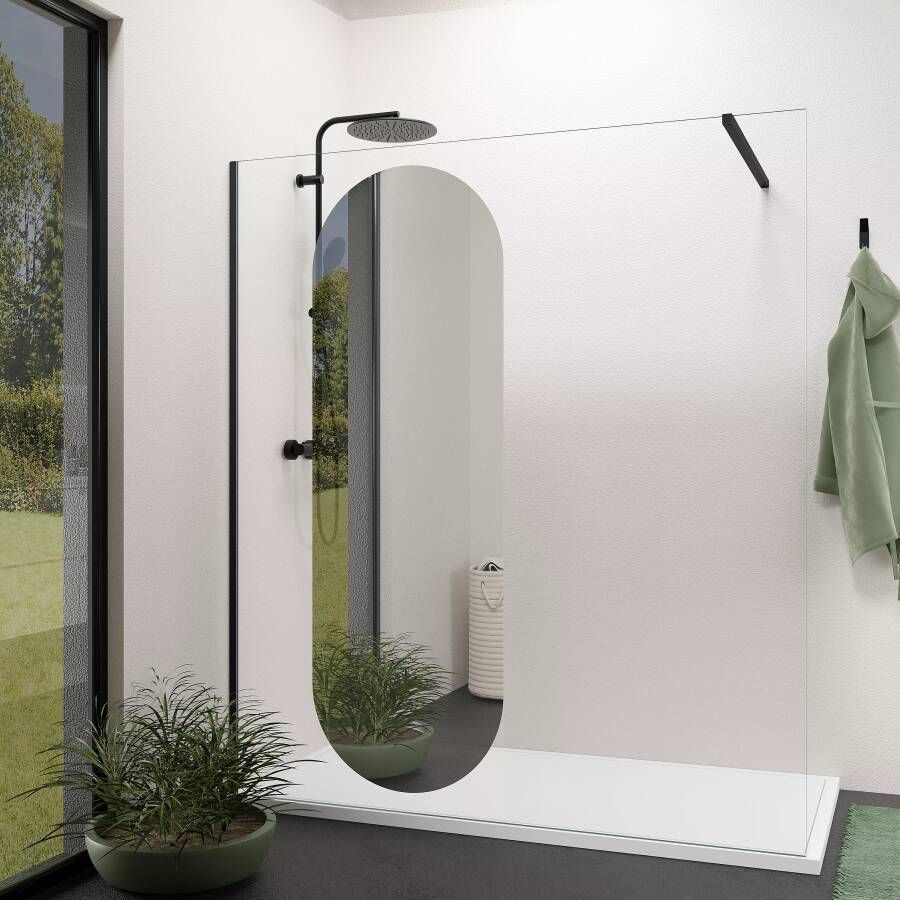 Balmani Modular douchewand Reflex spiegelglas ovaal 116 x 200 cm - Foto 1