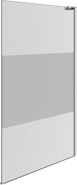 Balmani Modular inloopdouche 140 x 200 cm helder glas met matte strook glans chroom profiel