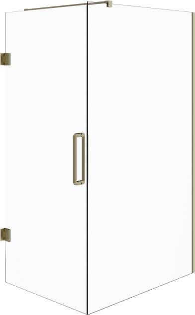 Balmani Modular inloopdouche met deur 116 x 200 cm helder glas Brushed Champagne Gold profiel