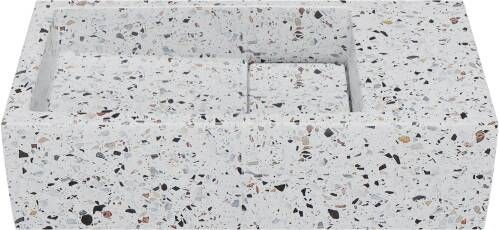 Balmani Mood fonteintje 36 x 18 cm bianco nero terrazzo