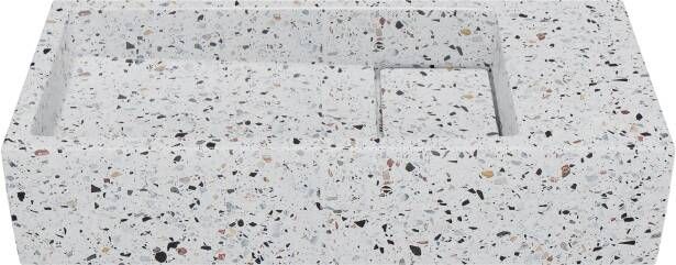 Balmani Mood fonteintje 45 x 20 cm bianco nero terrazzo