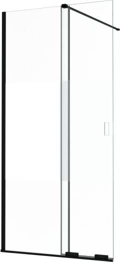 Balmani Move Slide inloopdouche met uitschuifbare wand 100 x 200 cm links band glas zwart profiel
