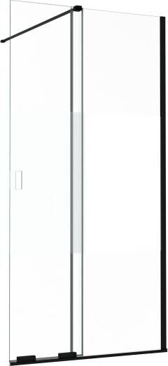 Balmani Move Slide inloopdouche met uitschuifbare wand 100 x 200 cm rechts band glas mat zwart profiel
