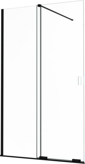 Balmani Move Slide inloopdouche met uitschuifbare wand 120 x 200 cm helder glas mat zwart profiel