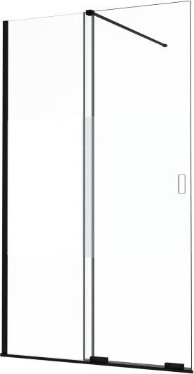 Balmani Move Slide inloopdouche met uitschuifbare wand 120 x 200 cm links band glas mat zwart profiel