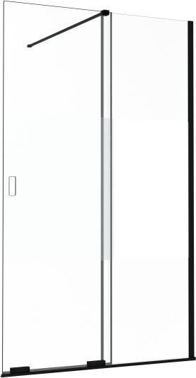 Balmani Move Slide inloopdouche met uitschuifbare wand 120 x 200 cm rechts band glas mat zwart profiel