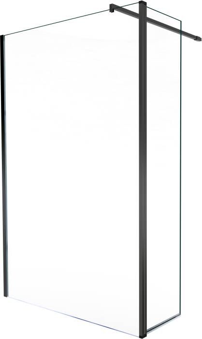 Balmani Move inloopdouche met beweegbare zijwand 140 x 200 cm helder glas mat zwart profiel