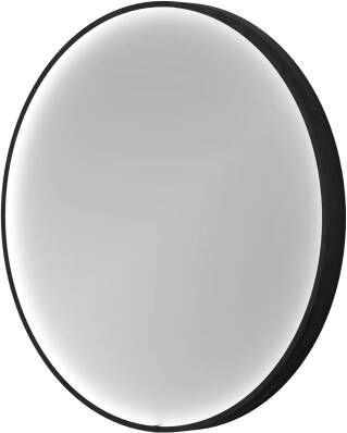 Balmani Secret Black rond badkamerspiegel zwart Ø 60 cm met spiegelverlichting en anti-damp