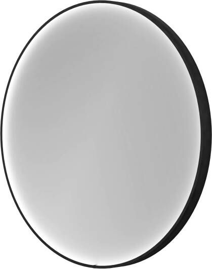 Balmani Secret Black rond badkamerspiegel zwart Ø 80 cm met spiegelverlichting en anti-damp