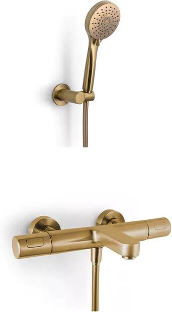 Blaufoss Apollo Opbouw badkraan brushed gold Incl. handdoucheset