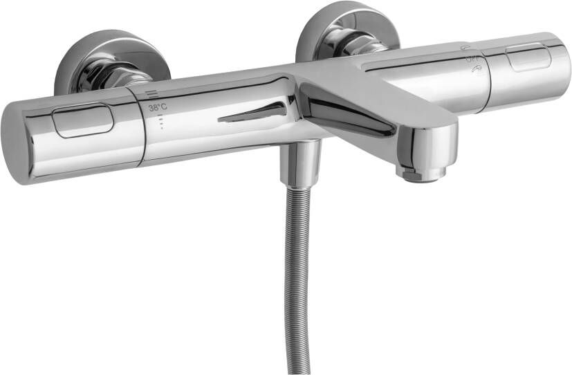 Blaufoss Apollo thermostatische badkraan glanzend chroom