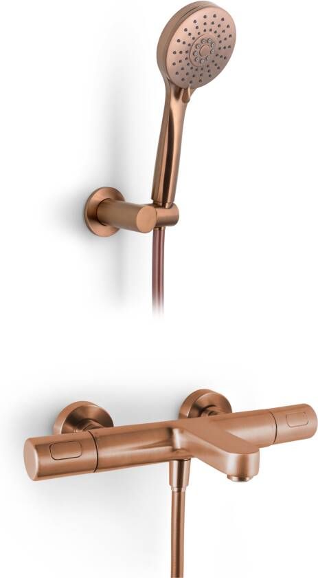 Blaufoss Apollo thermostatische kraan muurmontage opbouw badkraan Brushed Rosegold