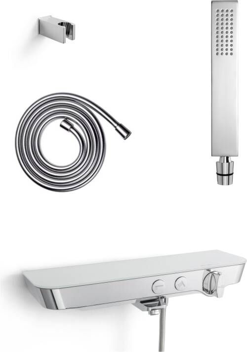 Blaufoss Dreamblade thermostatische kraan muurmontage opbouw badkraan glanzend chroom