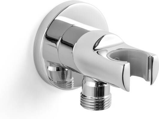 Blaufoss Enjoy Round Douchekophouder met doucheslangaansluiting 1 2" glanzend chroom