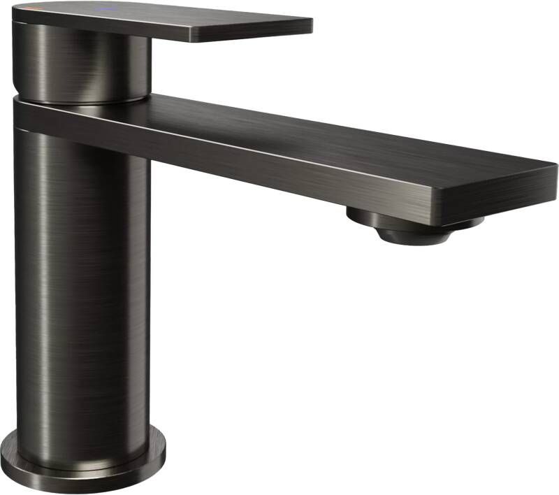 Blaufoss Fenix EcoStart standaard wastafelkraan brushed gunmetal