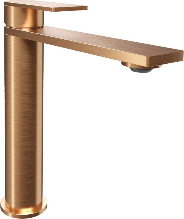 Blaufoss Fenix verhoogde wastafelkraan brushed rosegold