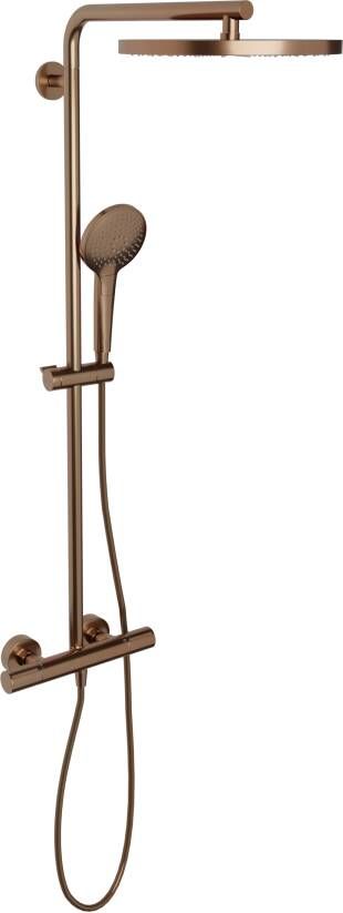 Blaufoss Nola 300 opbouw regendoucheset thermostatische kraan Brushed Rosegold