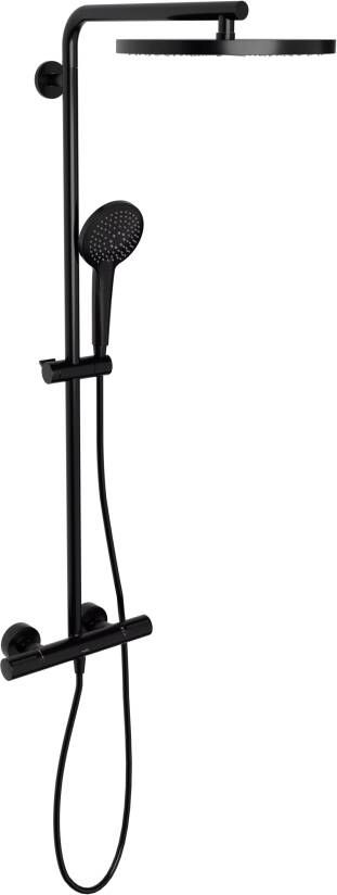 Blaufoss Nola 300 opbouw regendoucheset thermostatische kraan mat zwart