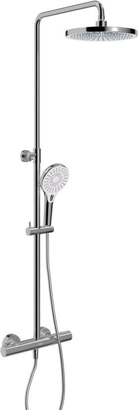 Blaufoss Onos 250 thermostatische kraan regendoucheset glanzend chroom en wit