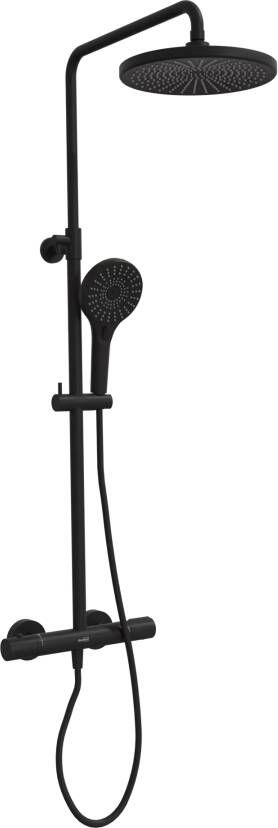 Blaufoss Onos 250 thermostatische kraan regendoucheset mat zwart