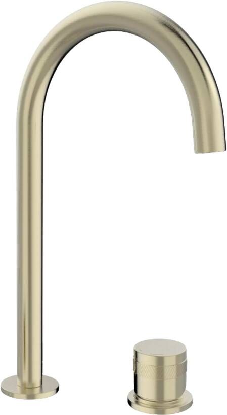 Blaufoss Pavilion Curve verhoogde wastafelkraan Brushed Champagne Gold