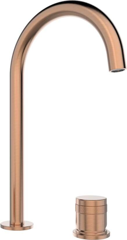 Blaufoss Pavilion Curve verhoogde wastafelkraan Brushed Rosegold